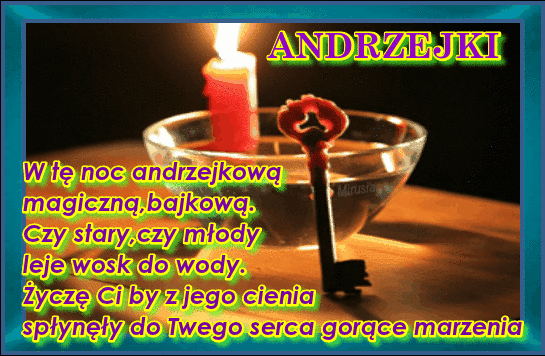Zmieniająca kolory kartka z kluczem andrzejki